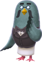 Brewster the pigeon from Animal Crossing