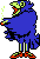 Crow, a blue bird from EarthBound Beginnings