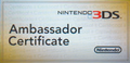 Nintendo 3DS Ambassador Certificate.png